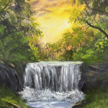 Falling Water Oil Painting by Sean Mullins