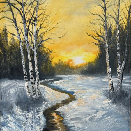 Icy Path Oil painting by Sean Mullins