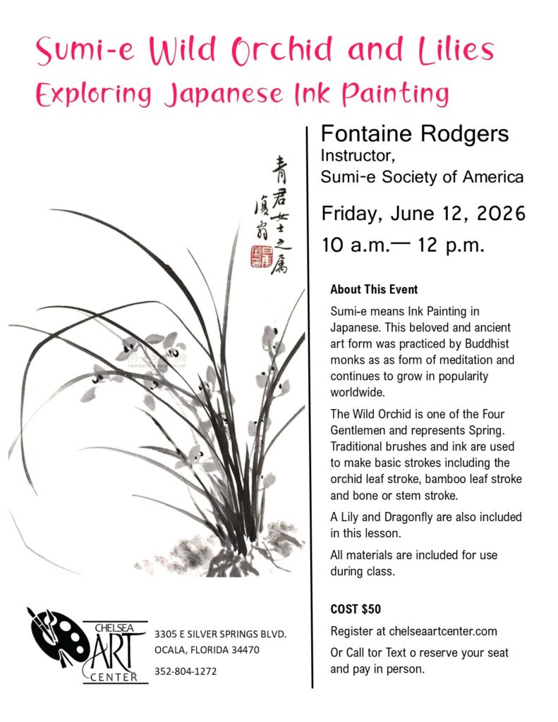 Sumi-e Wild Orchid-Lilies-Fontaine Rodgers